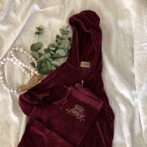 Juicy Couture maroon track suit!